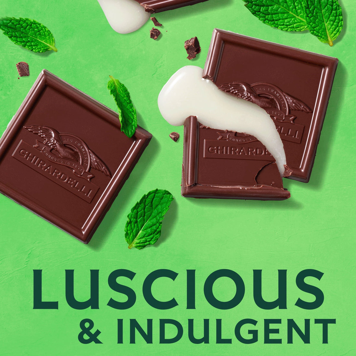 Ghirardelli Cuadritos de Chocolate Amargo con Menta 151 g