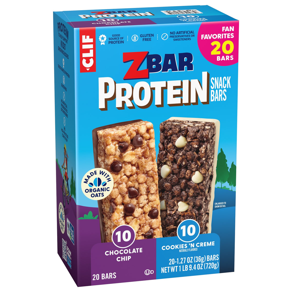 Zbar Protein barras surtidas 2 sabores 20 piezas