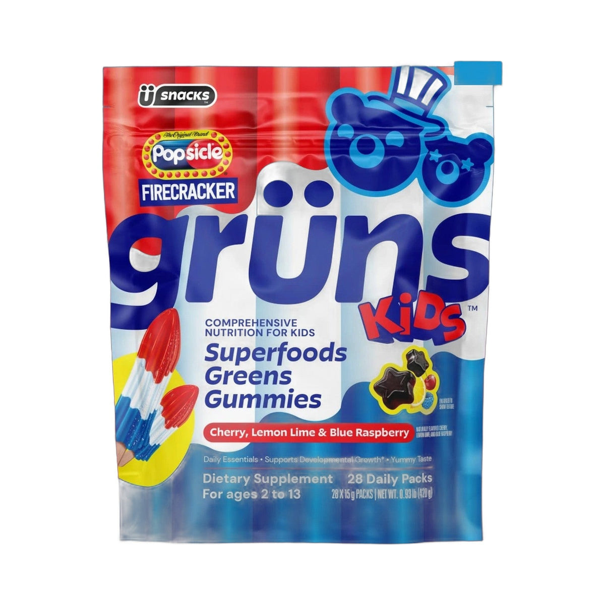 Grüns Kids Gomitas De Superalimentos Popsicle Firecracker
