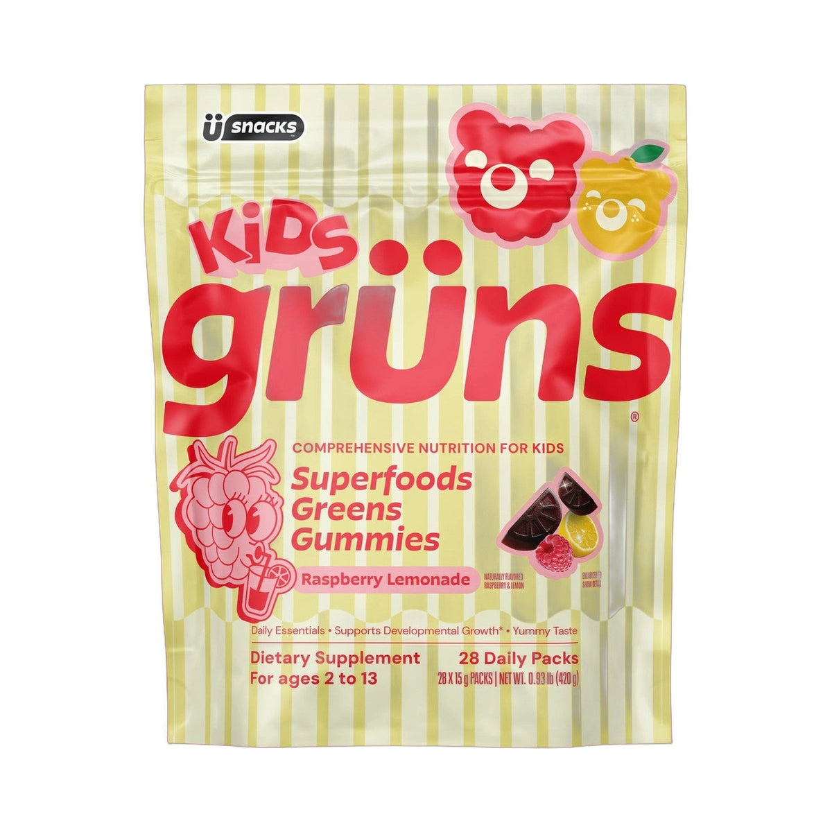Grüns Kids Gomitas De Superalimentos Limonada De Frambuesa