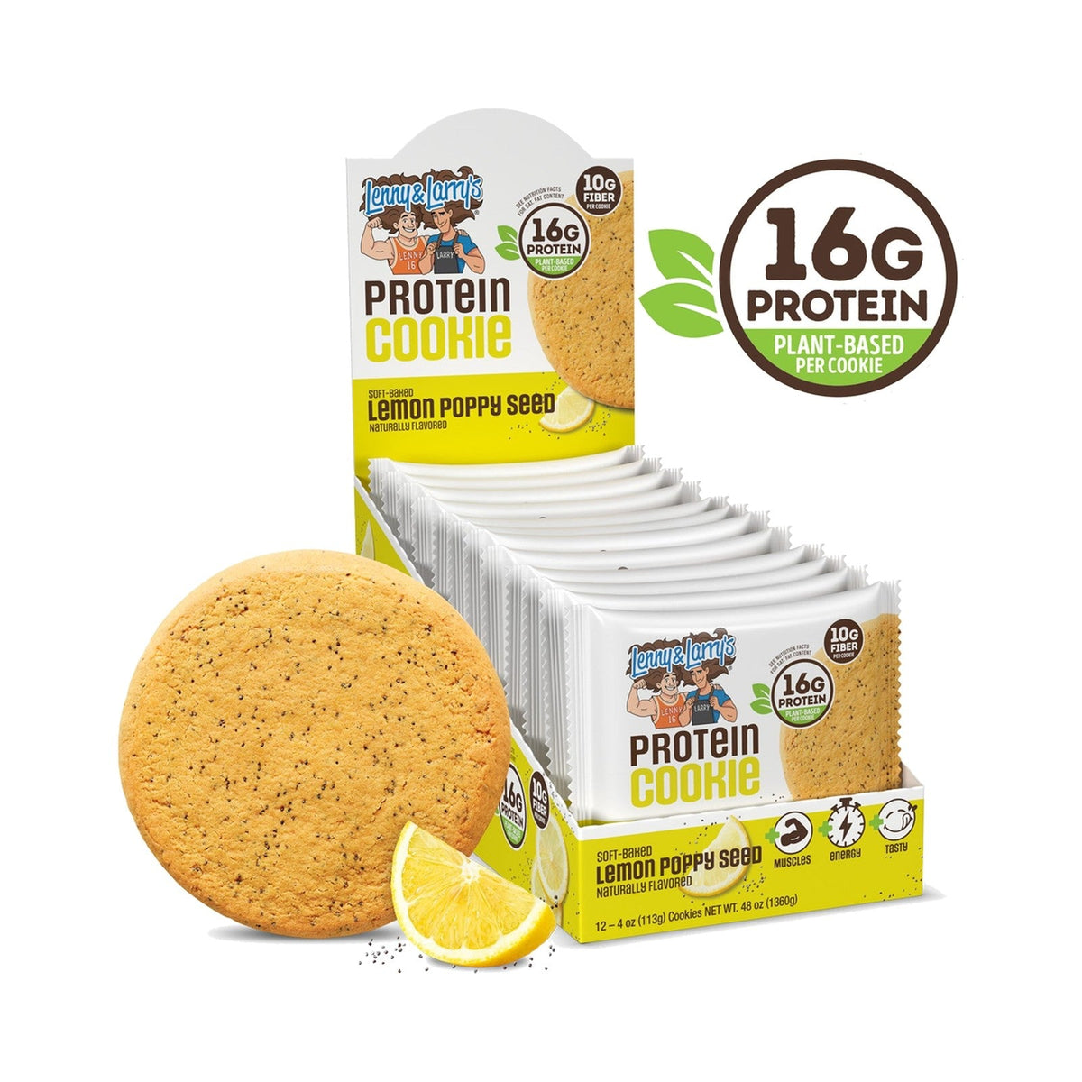 Lenny & Larry's Galleta Proteína Limón Y Amapola 113 g 12 Piezas