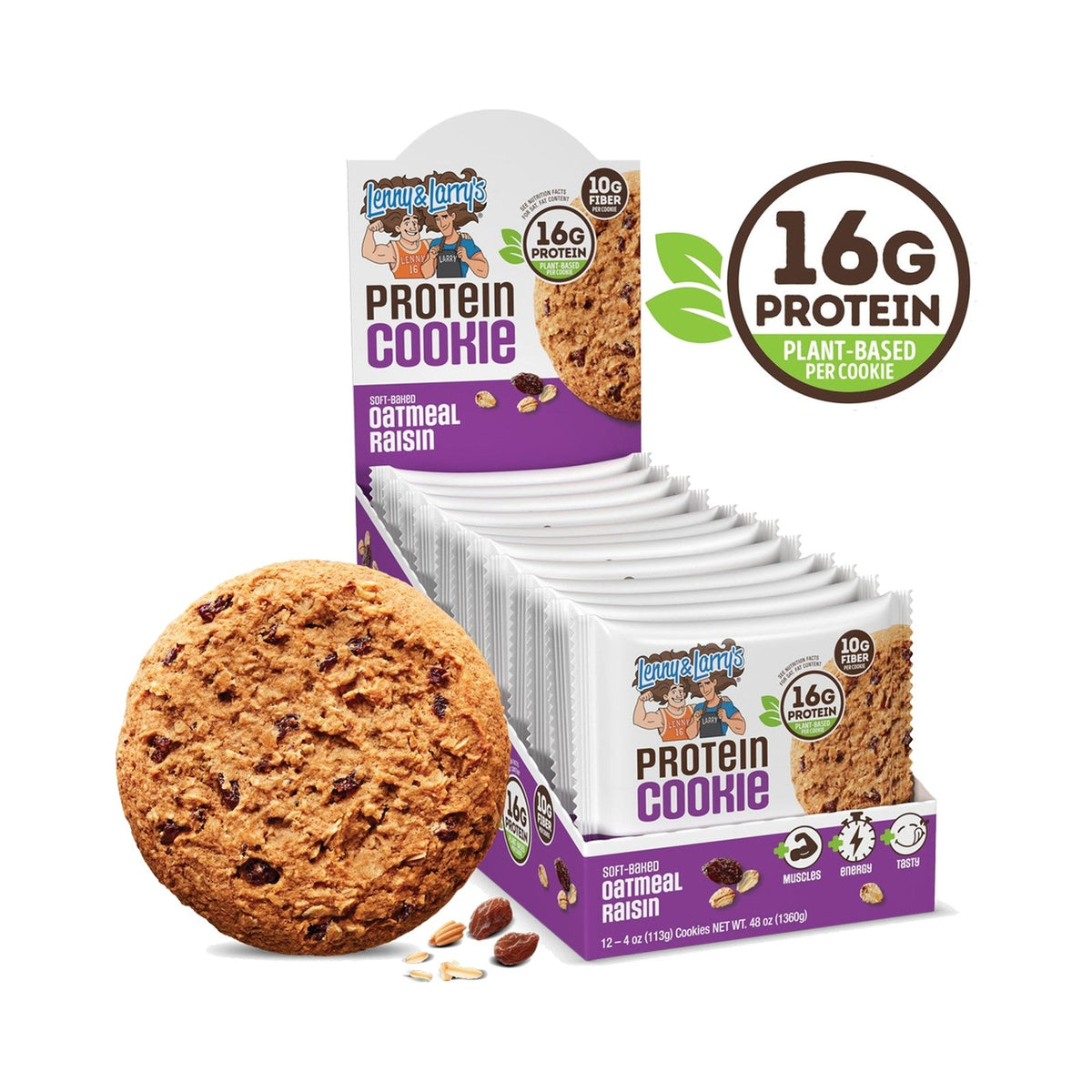 Lenny & Larry's Galleta Proteína Avena Y Pasas 113 g 12 Piezas