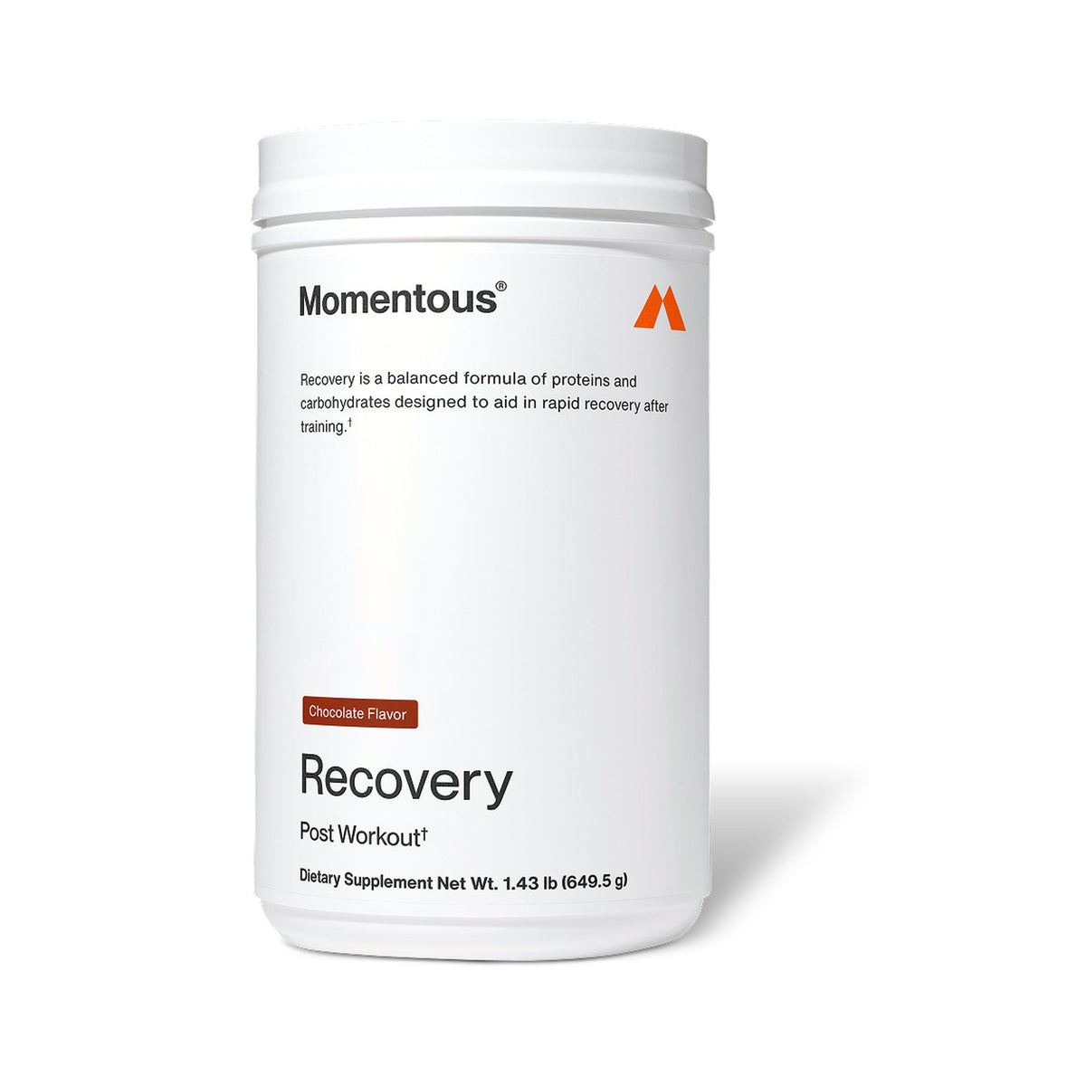 Momentous Recovery · Proteína Whey + Carbohidratos