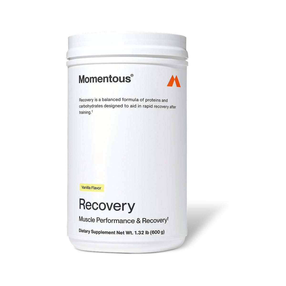 Momentous Recovery · Proteína Whey + Carbohidratos