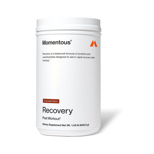 Momentous Recovery · Proteína Whey + Carbohidratos