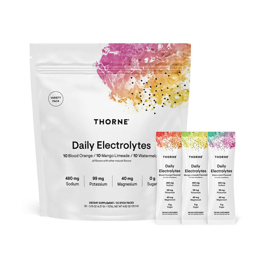 Thorne Daily Electrolytes · Electrolitos Variedad 30 sobres