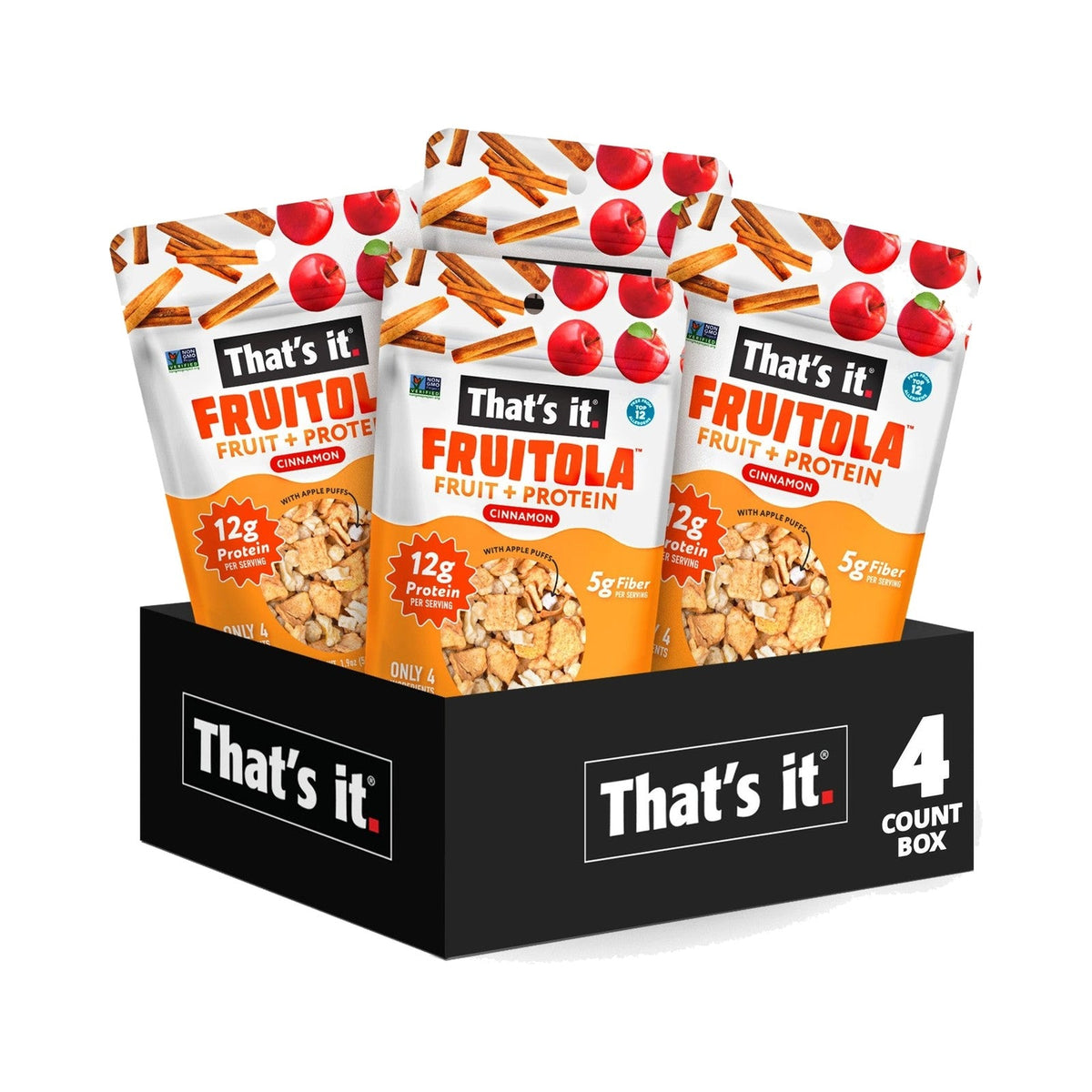 That's it. Fruitola Granola De Fruta Canela Tamaño Snack 4 Bolsitas