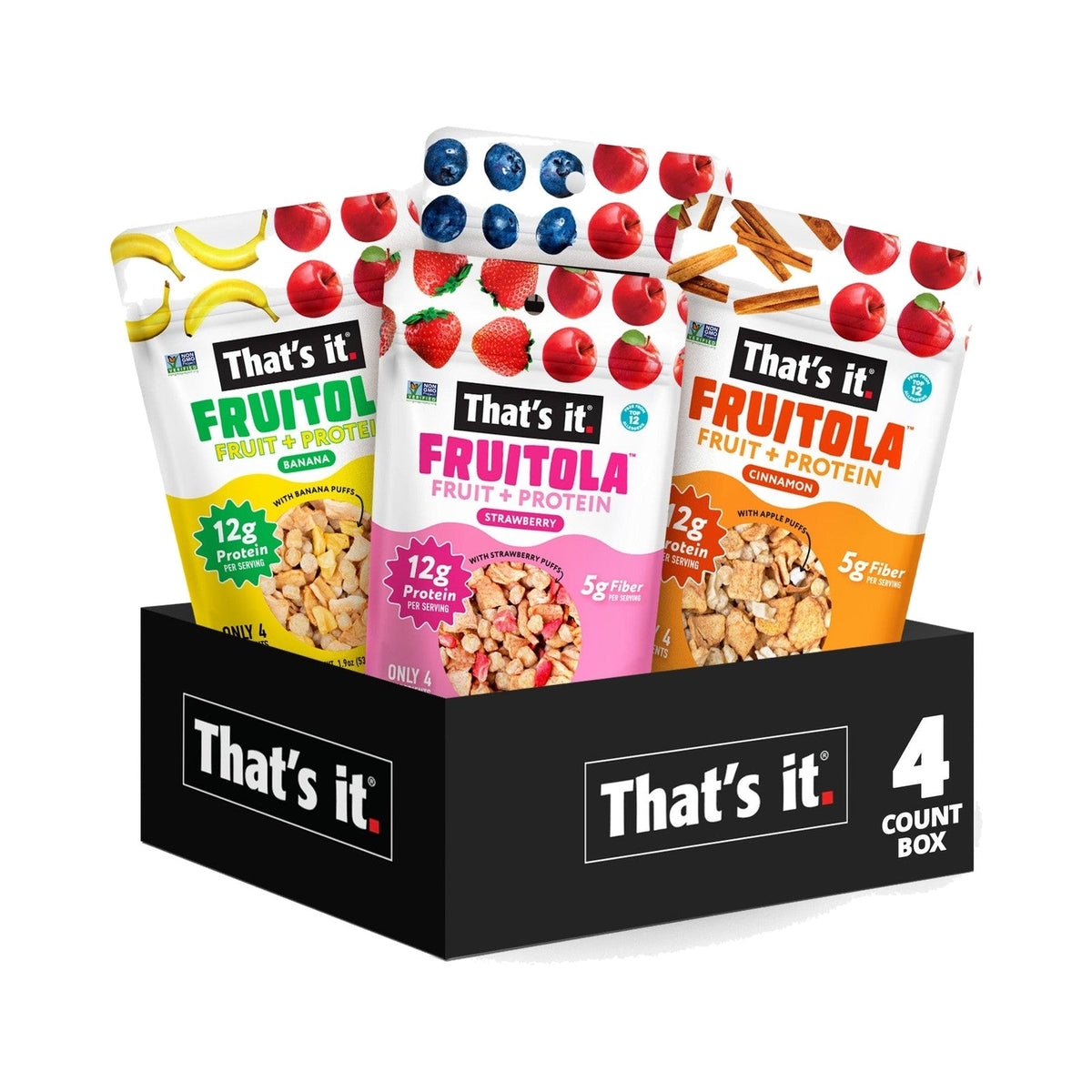 That's it. Fruitola Granola De Fruta Surtida Tamaño Snack 4 Bolsitas