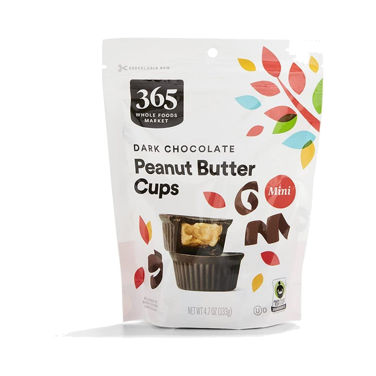 365 Mini Tazas De Chocolate Amargo Con Crema De Cacahuate 133 g