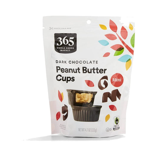 365 Mini Tazas De Chocolate Amargo Con Crema De Cacahuate 133 g