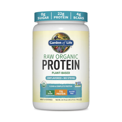 Garden of Life Proteína Raw Orgánica en Polvo Sin Sabor 560 g