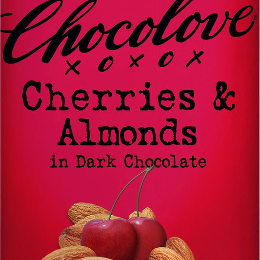 Chocolove Barra de Chocolate Amargo con Cereza y Almendra 91 g