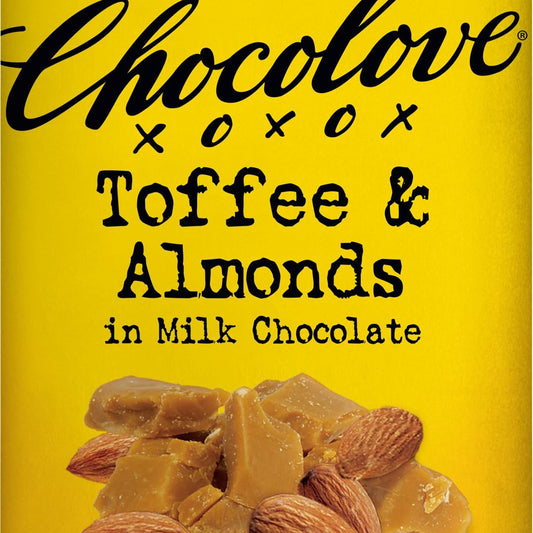 Chocolove Barra de Chocolate con Leche, Toffee y Almendra 91 g