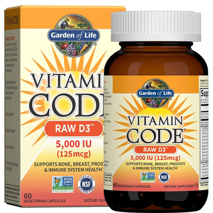 Garden of Life Vitamin Code Raw D3 5000 UI 60 Cápsulas