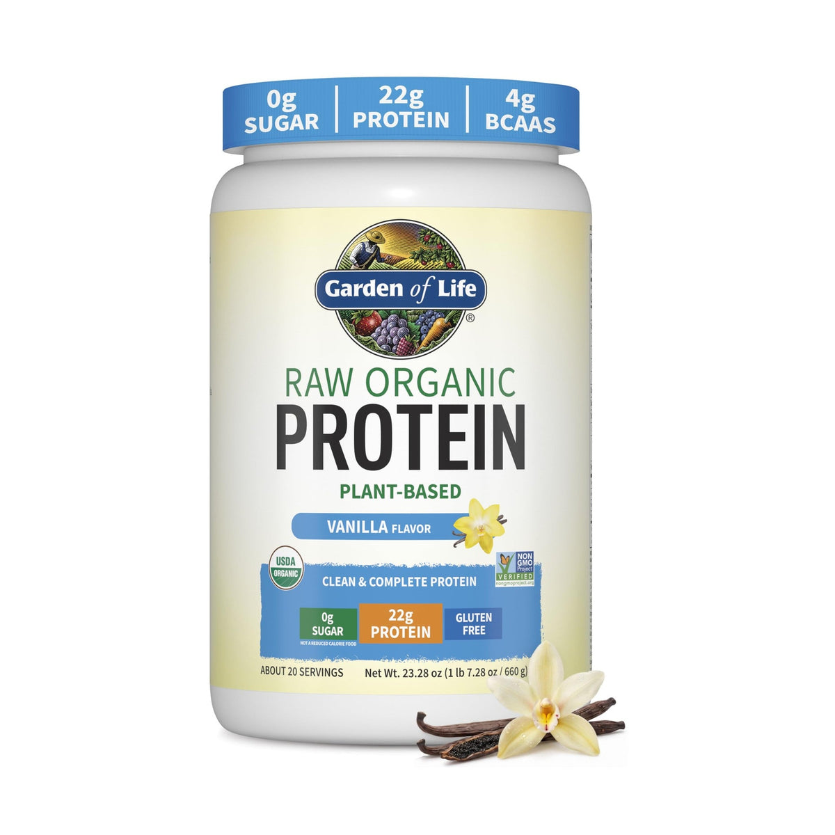 Garden of Life Proteína Raw Orgánica en Polvo Sabor Vainilla 660 g