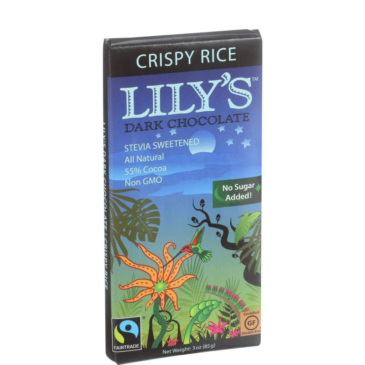 Lily's Barra de Chocolate Amargo con Arroz Inflado Sin Azúcar Añadida 85 g