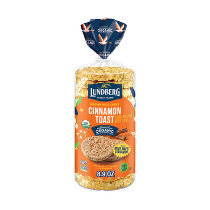 Lundberg Tortitas de Arroz Orgánicas Sabor Pan Tostado con Canela 252 g
