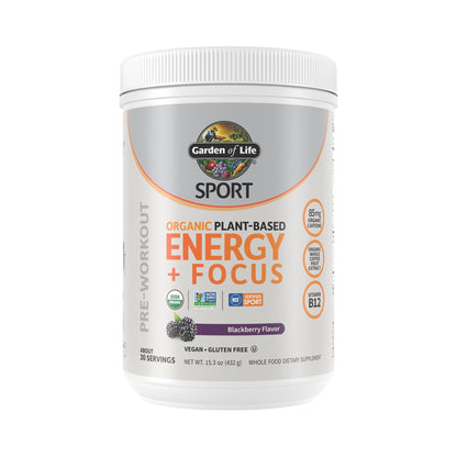 Garden of Life Energy Plus Orgánico Sabor Zarzamora en Polvo 434 g