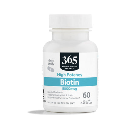 365 Biotina Alta Potencia 5000 Mcg 60 Cápsulas