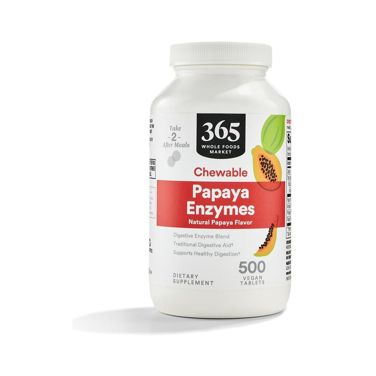 365 Papaya Complex Masticable 500 Tabletas