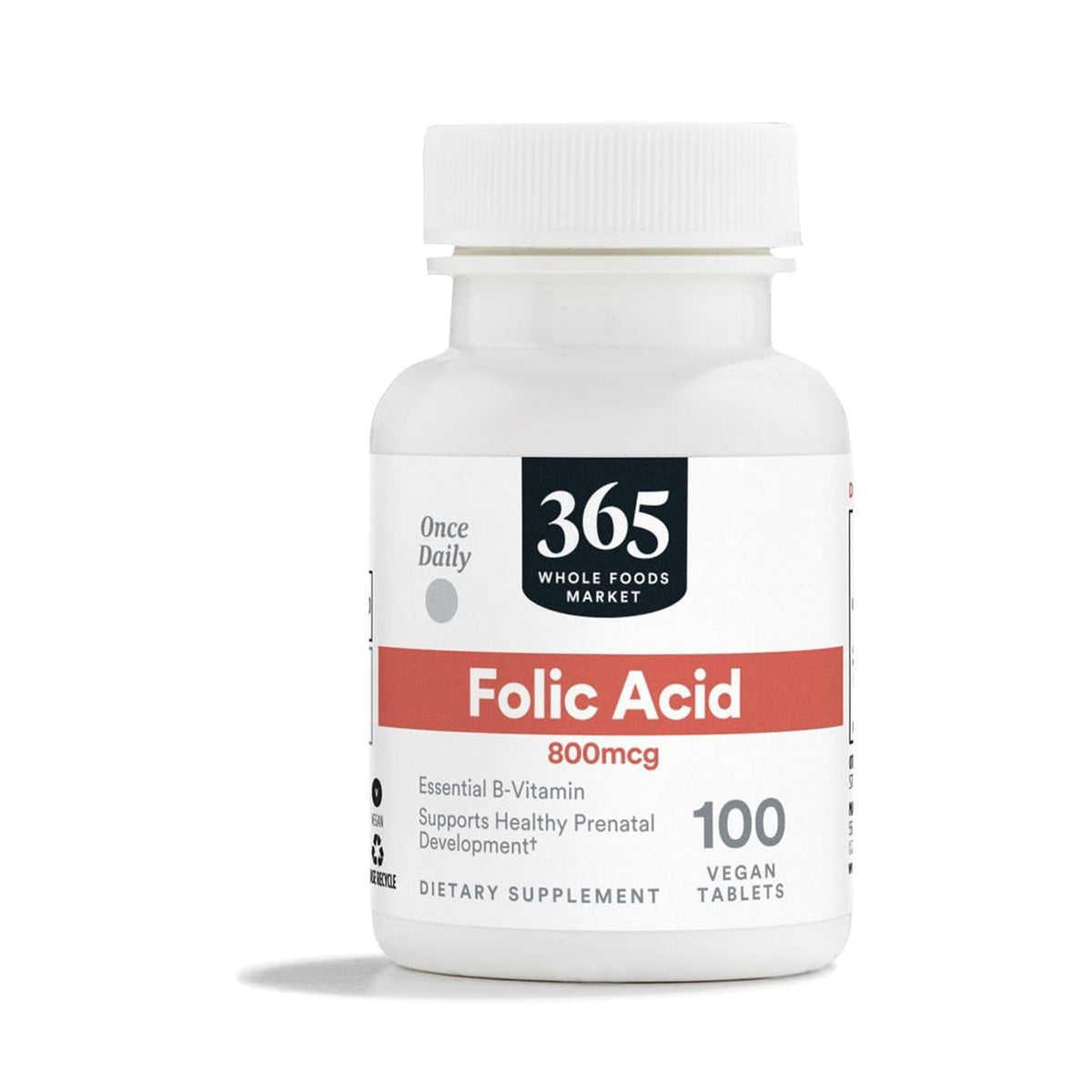 365 Ácido Fólico 800 Mcg 100 Tabletas