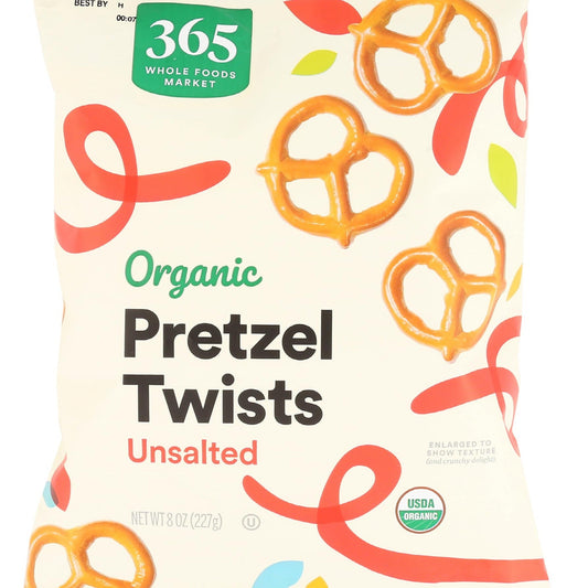 365 Mini Pretzels Torcidos Orgánicos Sin Sal 227 g