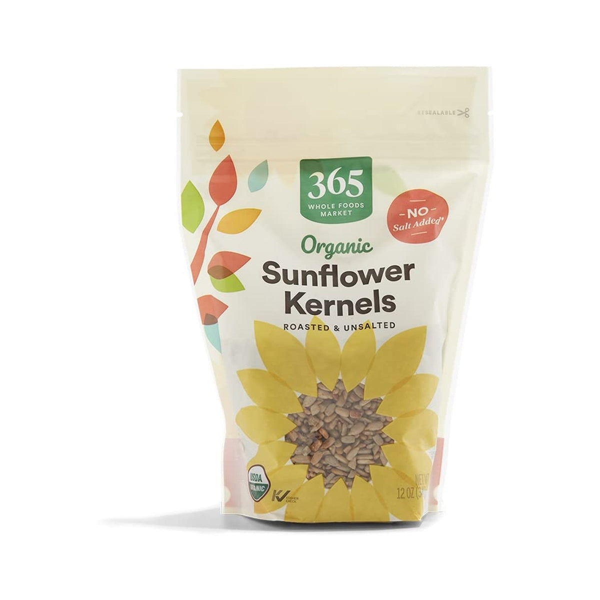 365 Semillas de Girasol Orgánicas Tostadas Sin Sal 340 g