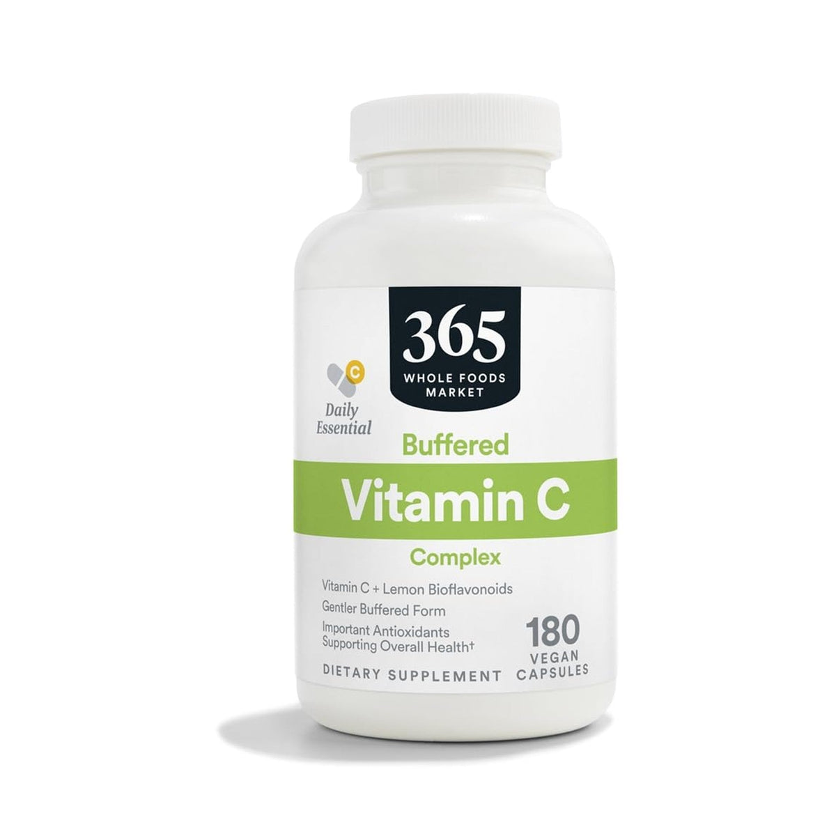 365 Vitamina C Buffered con Bioflavonoides 500 Mg 180 Cápsulas