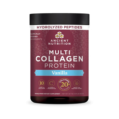 Ancient Nutrition Multi Collagen Protein Sabor Vainilla Tamaño Grande 473 g