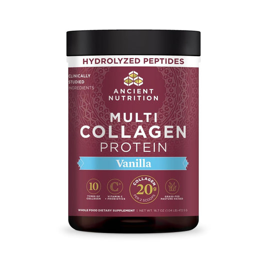 Ancient Nutrition Multi Collagen Protein Sabor Vainilla Tamaño Grande 473 g