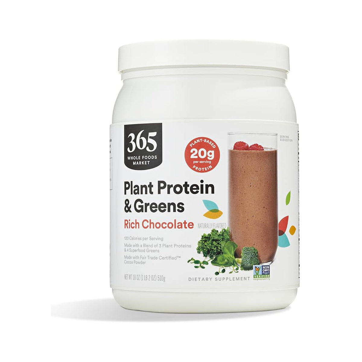 365 Proteína y Greens en Polvo Sabor Chocolate 510 g