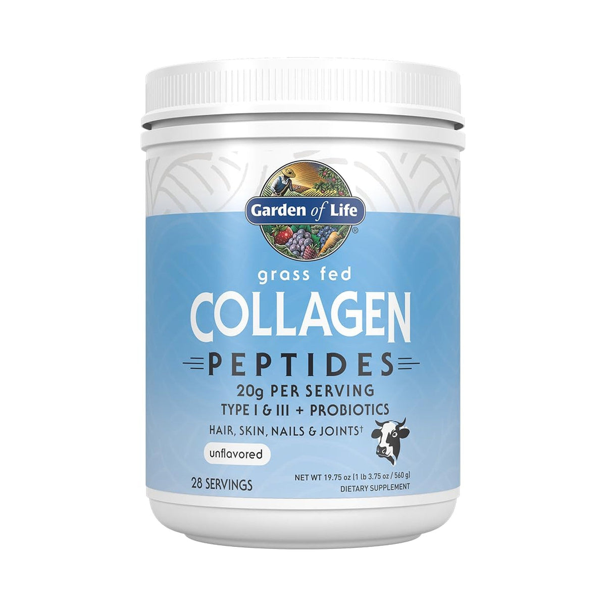 Garden of Life Péptidos de Colágeno de Res Alimentada con Pasto Tamaño Grande 560 g