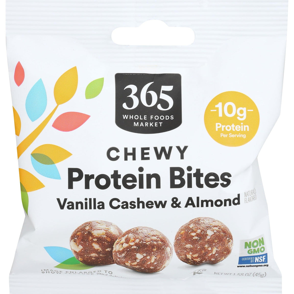 365 Bocaditos de Proteína Vainilla, Nuez de La India y Almendra 45 g