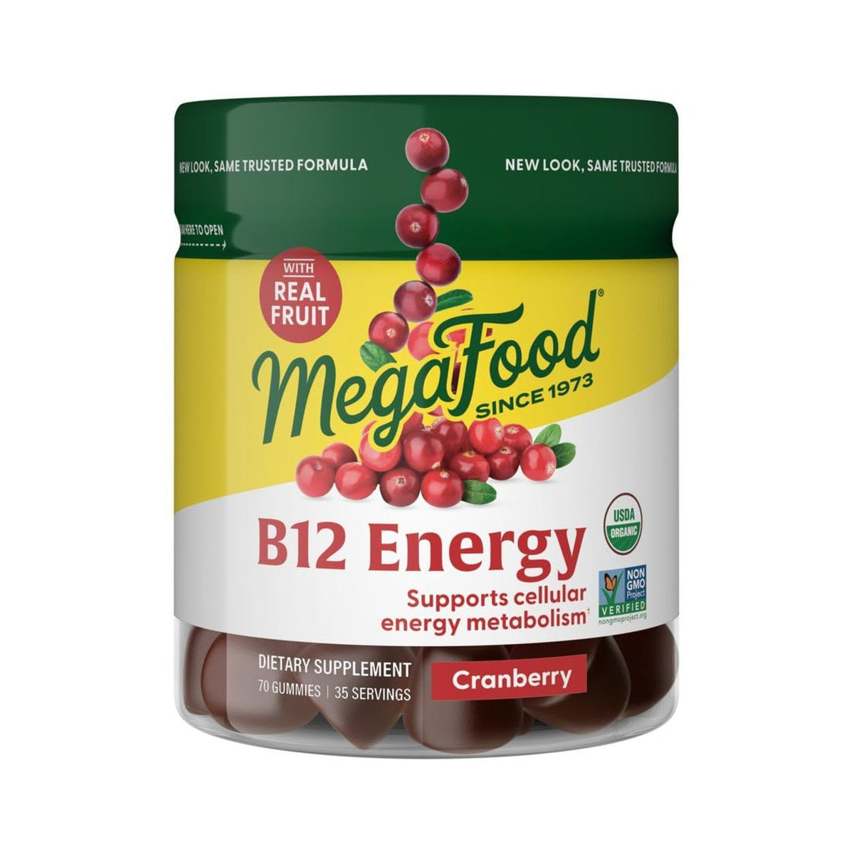 MegaFood Gomitas Energy B12 Orgánicas Sabor Arándano 70 Piezas