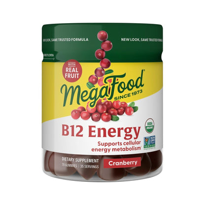 MegaFood Gomitas Energy B12 Orgánicas Sabor Arándano 70 Piezas