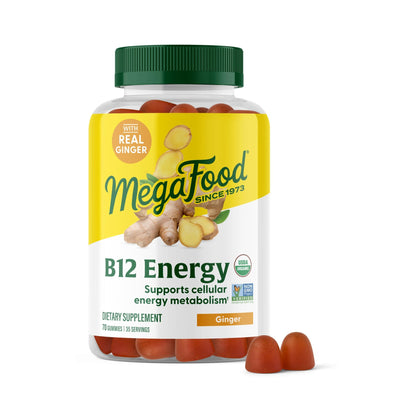 MegaFood Gomitas Energy B12 Orgánicas Sabor Jengibre 70 Piezas