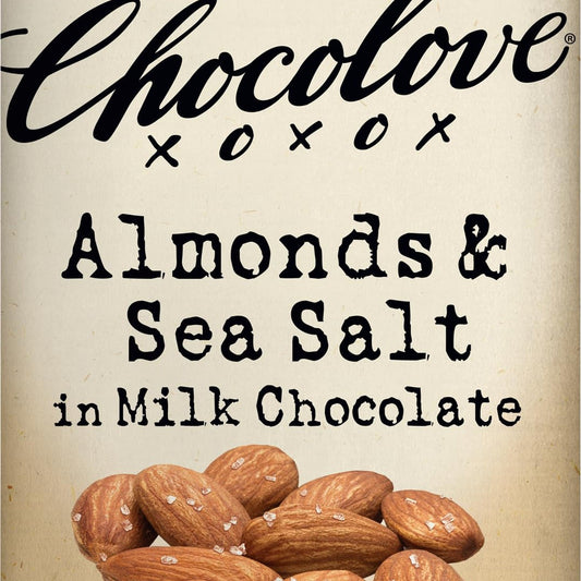 Chocolove Barra de Chocolate con Leche, Almendras y Sal de Mar 91 g