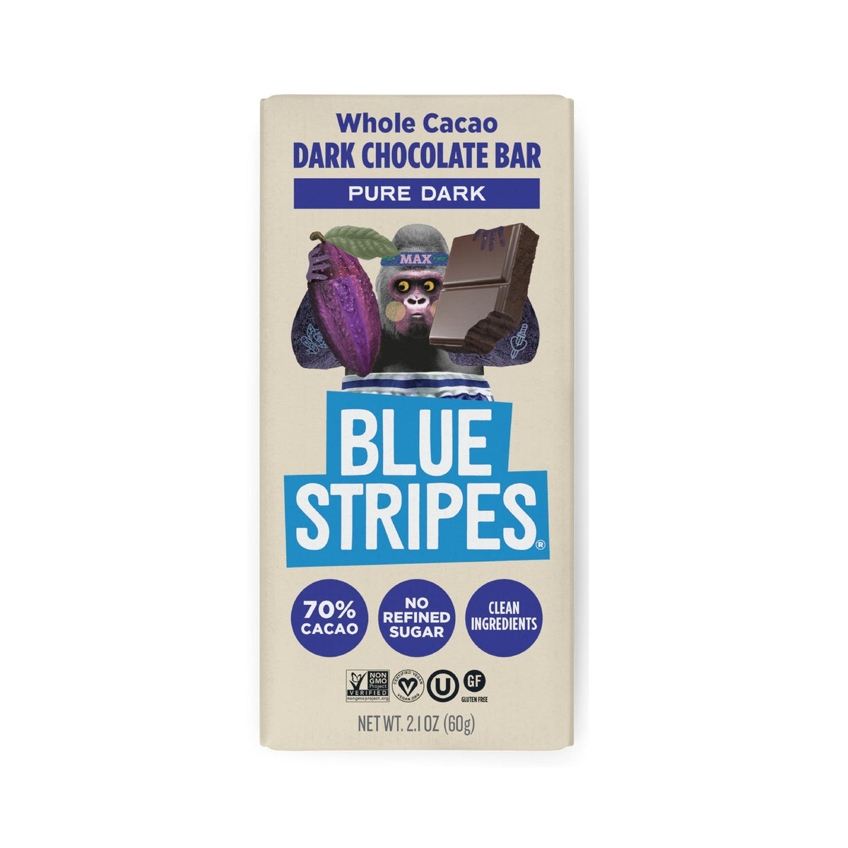 Blue Stripes Barra de Chocolate Amargo Puro 60 g