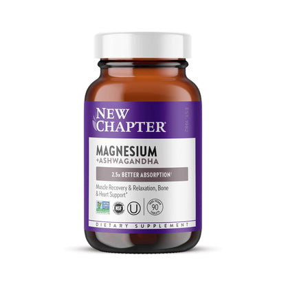 New Chapter Magnesio con Ashwagandha 90 Tabletas