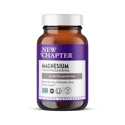 New Chapter Magnesio con Ashwagandha 90 Tabletas