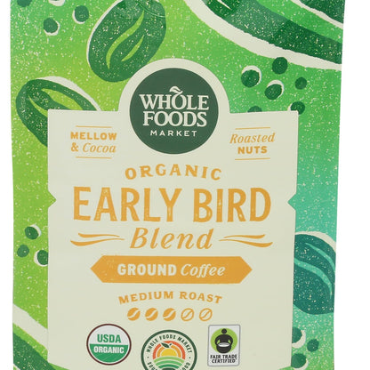 Whole Foods Market Café Molido Orgánico Early Bird Blend 340 g