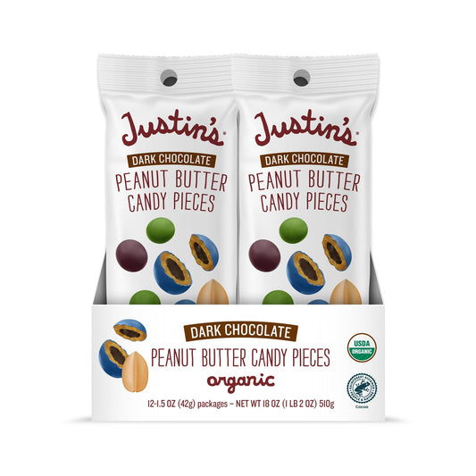 Justin's Bocaditos de Chocolate Amargo con Crema de Cacahuate Orgánicos 43 g