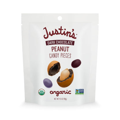 Justin's Cacahuates Cubiertos de Chocolate Amargo Orgánico 128 g