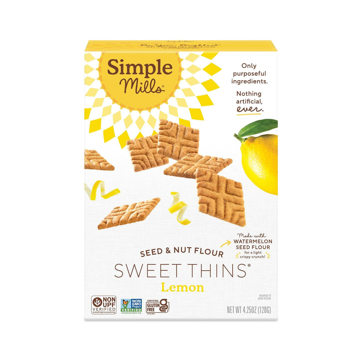 Simple Mills Galletas Delgadas de Limón Sin Granos 120 g