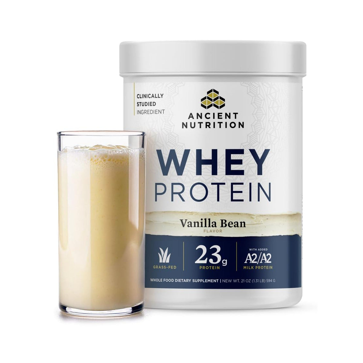 Ancient Nutrition Proteína Whey A2 Sabor Vainilla 595 g