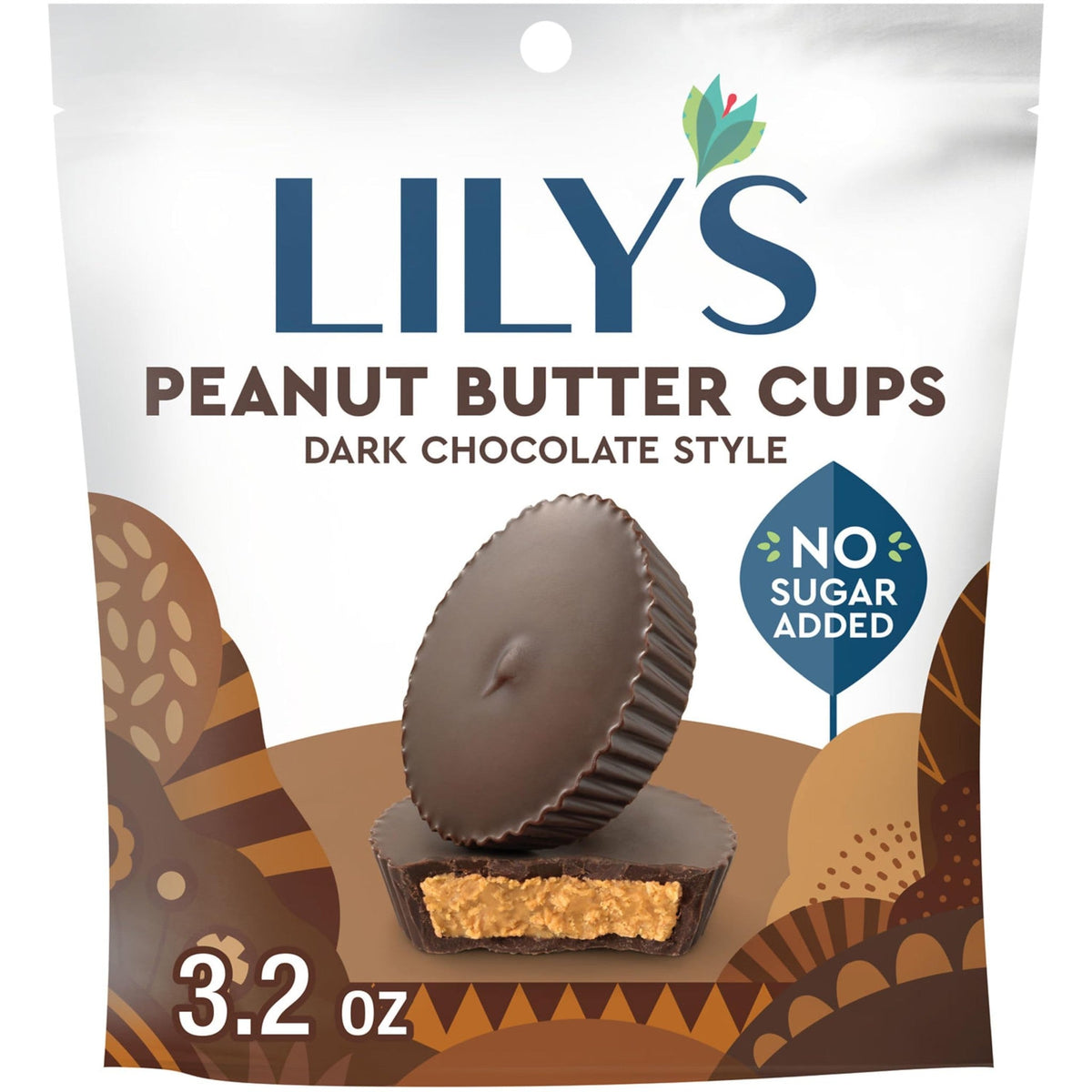 Lily's Tazas de Chocolate Amargo con Crema de Cacahuate Sin Azúcar Añadida 91 g