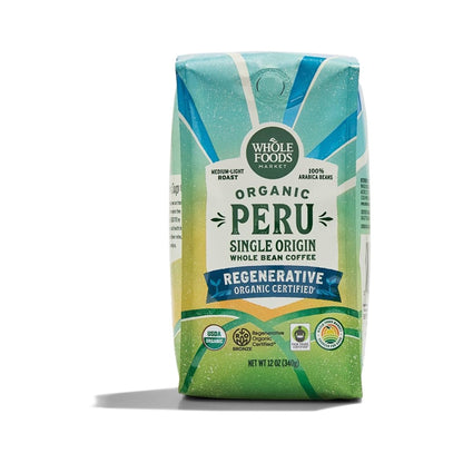Whole Foods Market Café en Grano Orgánico Regenerativo de Perú 340 g