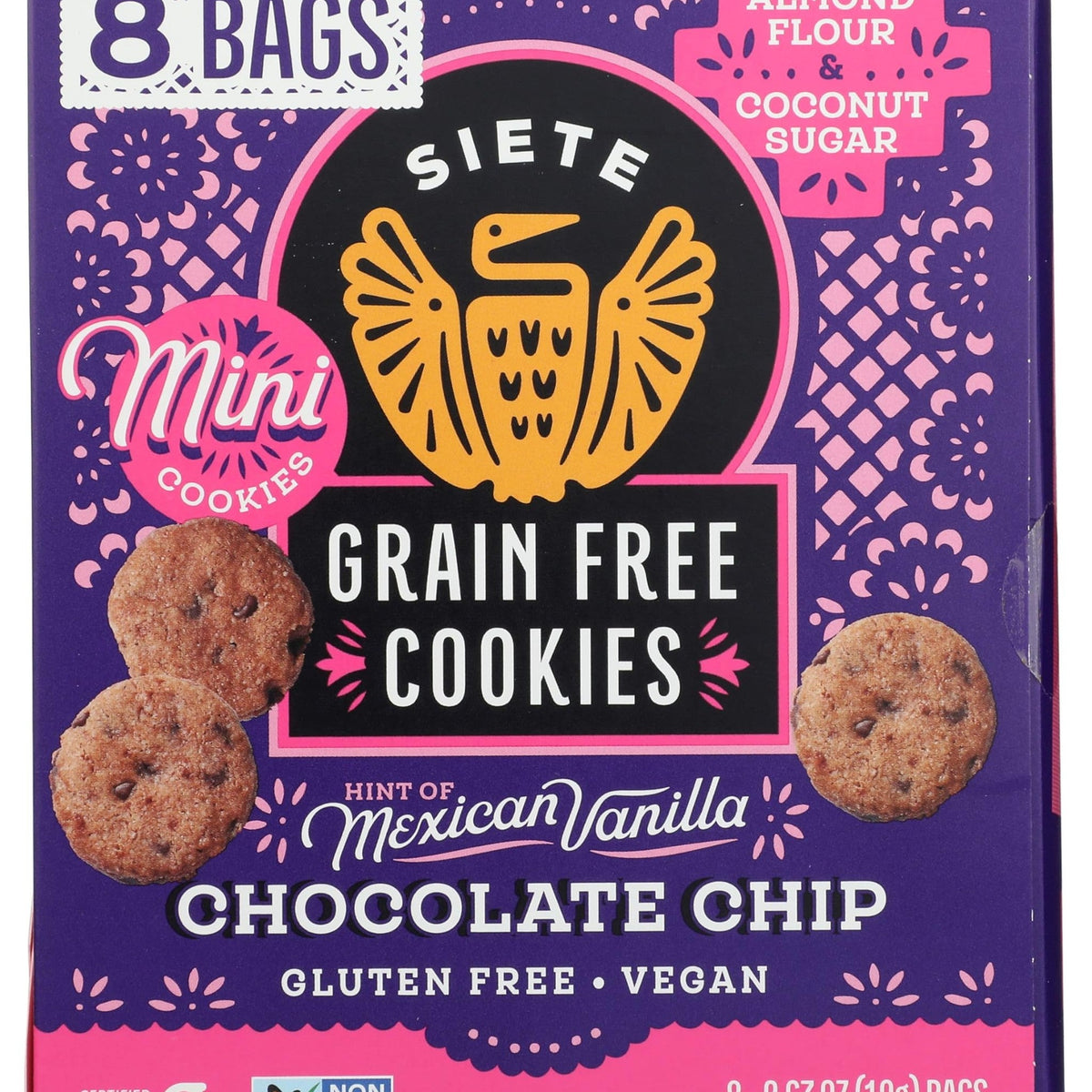 Siete Mini Galletas con Chispas de Chocolate Multipack Sin Granos 19 g
