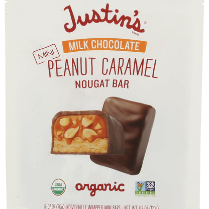 Justin's Barritas de Chocolate con Leche, Cacahuate y Caramelo Orgánicas 119 g
