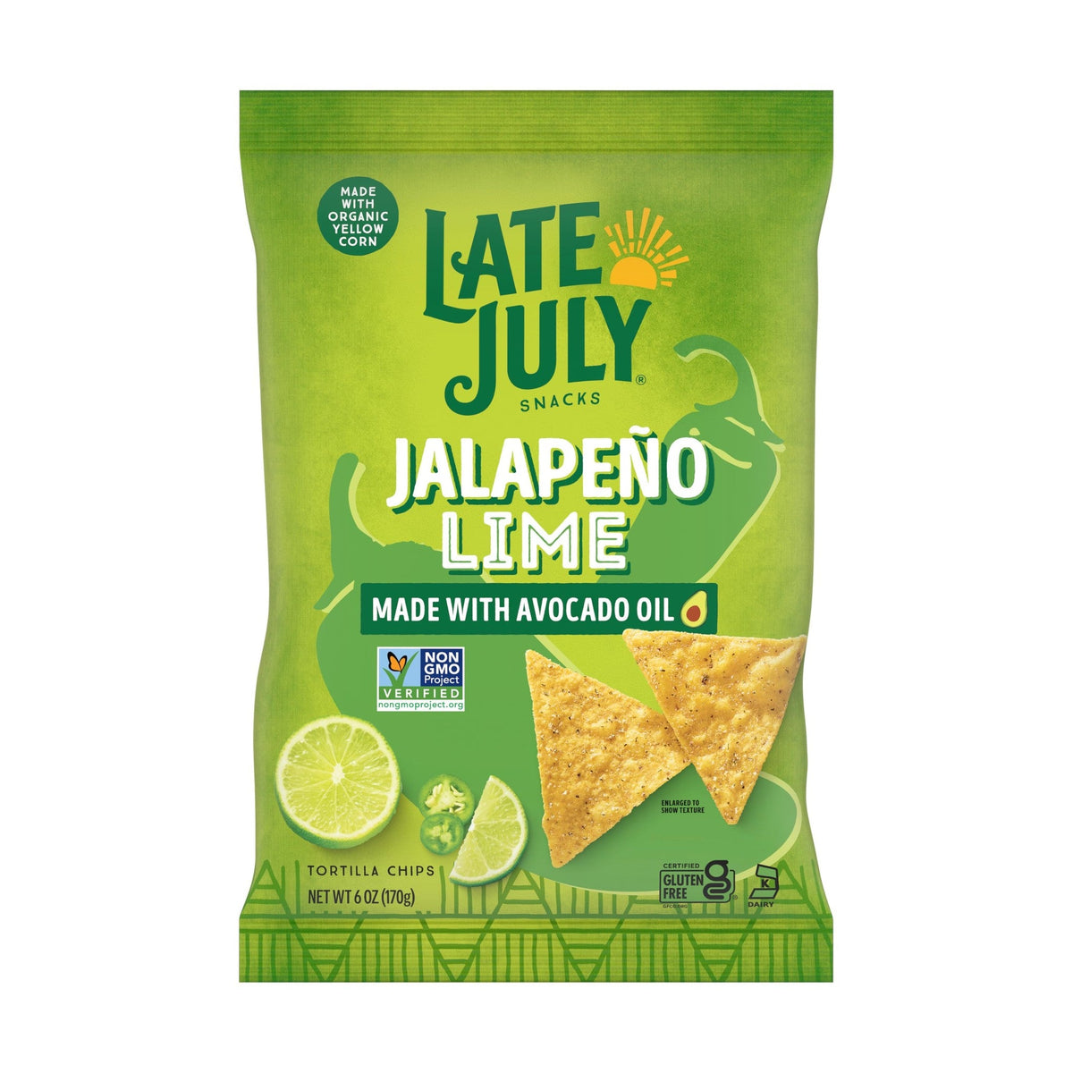 Late July Totopos Orgánicos Sabor Jalapeño y Limón 170 g